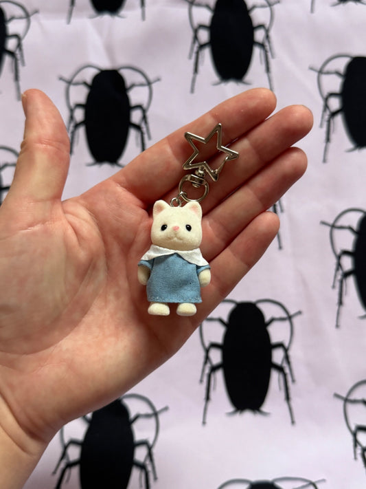 White Cat Keychain