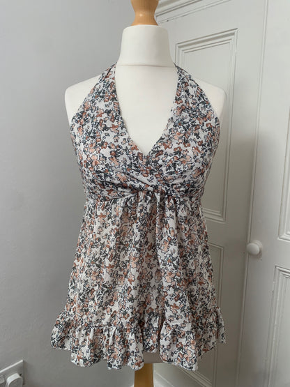 floral tie up adjustable top 