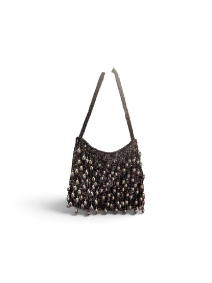 Silver Grey Bead Tassel Mini Bag PL