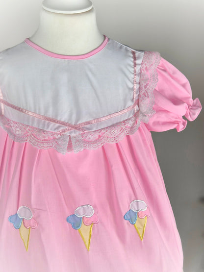 Pink "Hug me" ice cream dress 4-5y