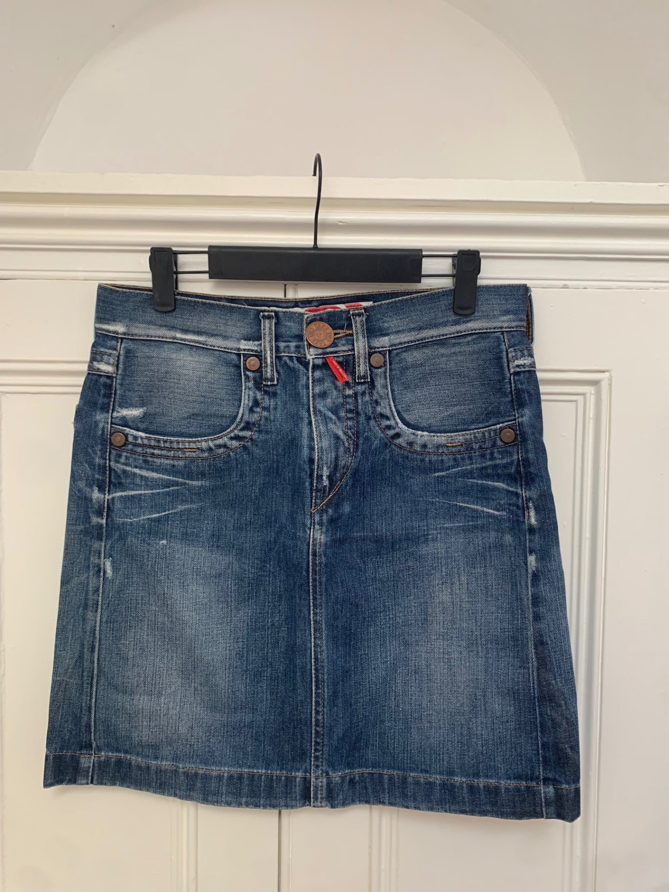 100% cotton vintage denim mini skirt 