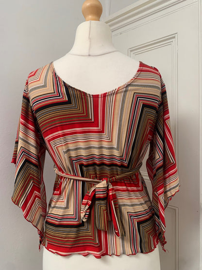 vintage diagonal print top