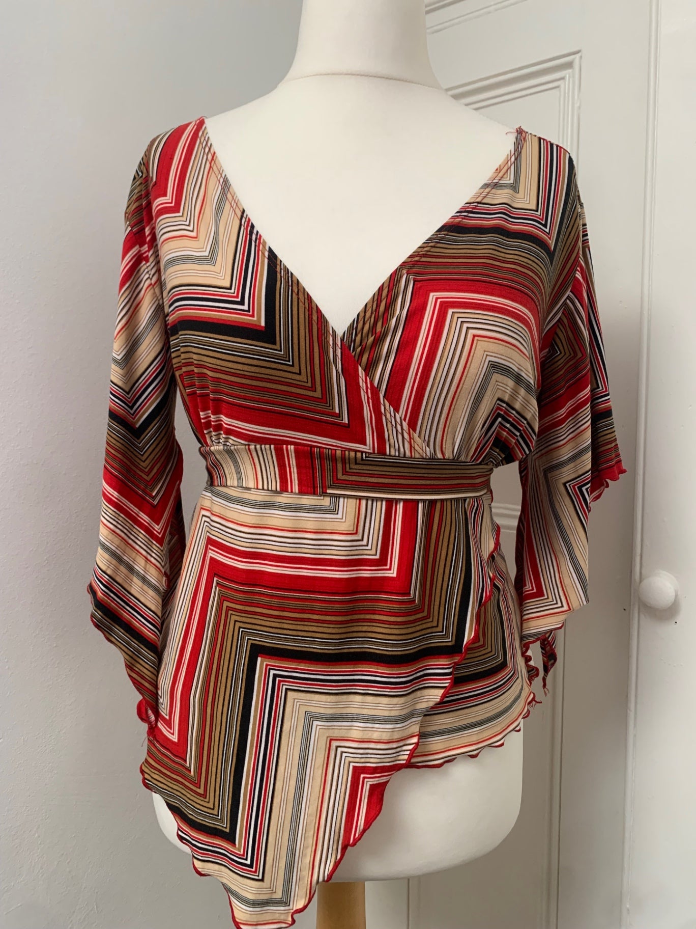 vintage diagonal print top