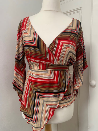 vintage diagonal print top
