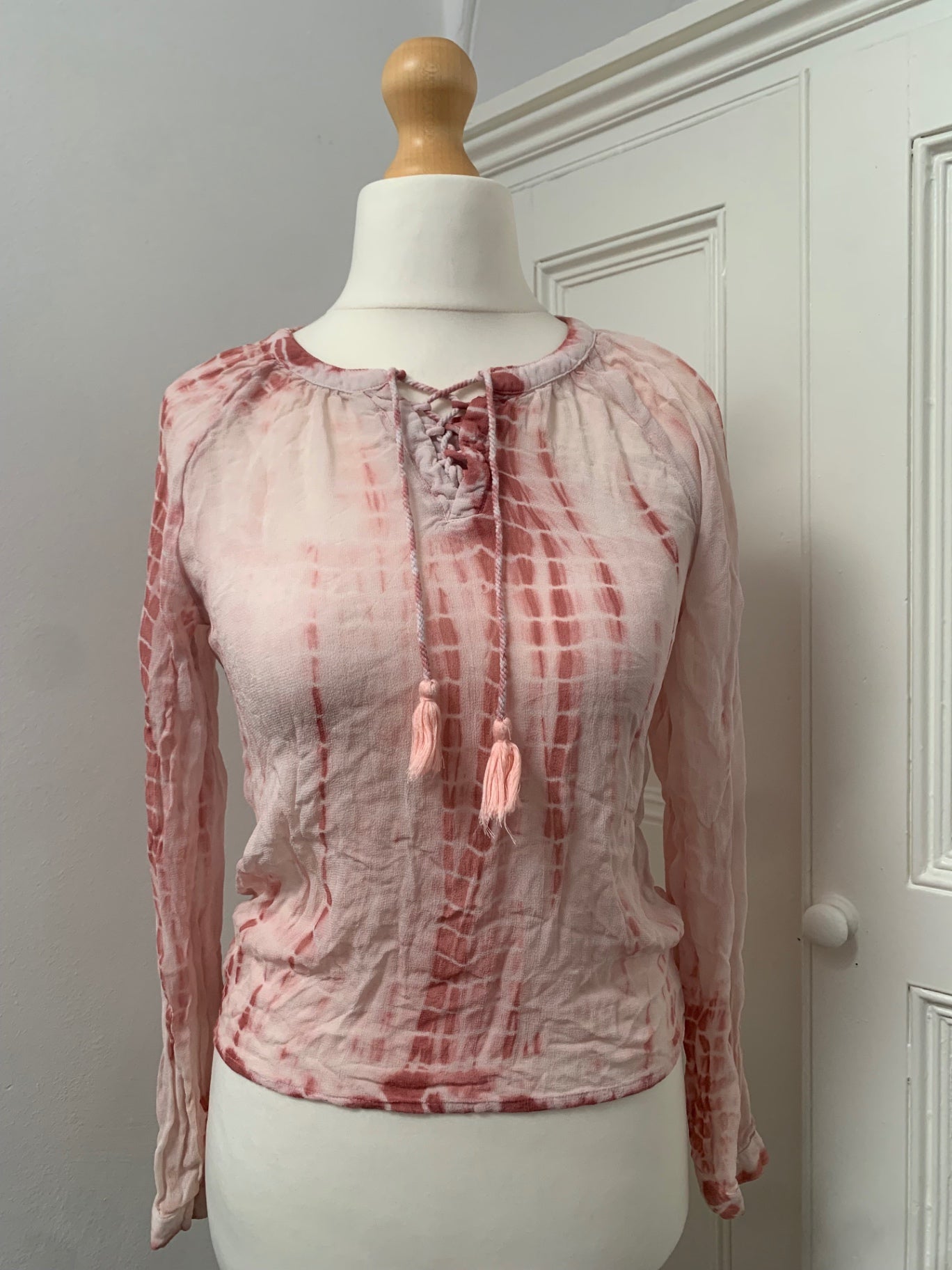 pink tie dye top 
