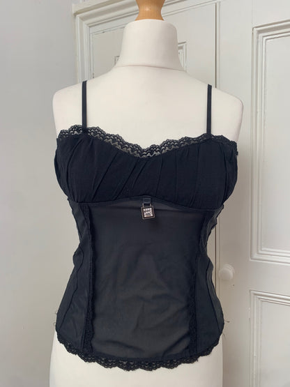 97% cotton italian black cami