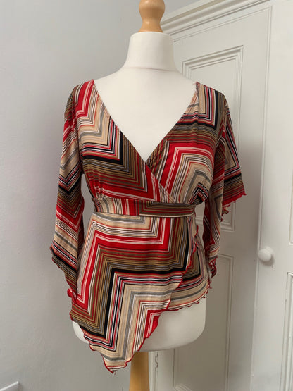 vintage diagonal print top