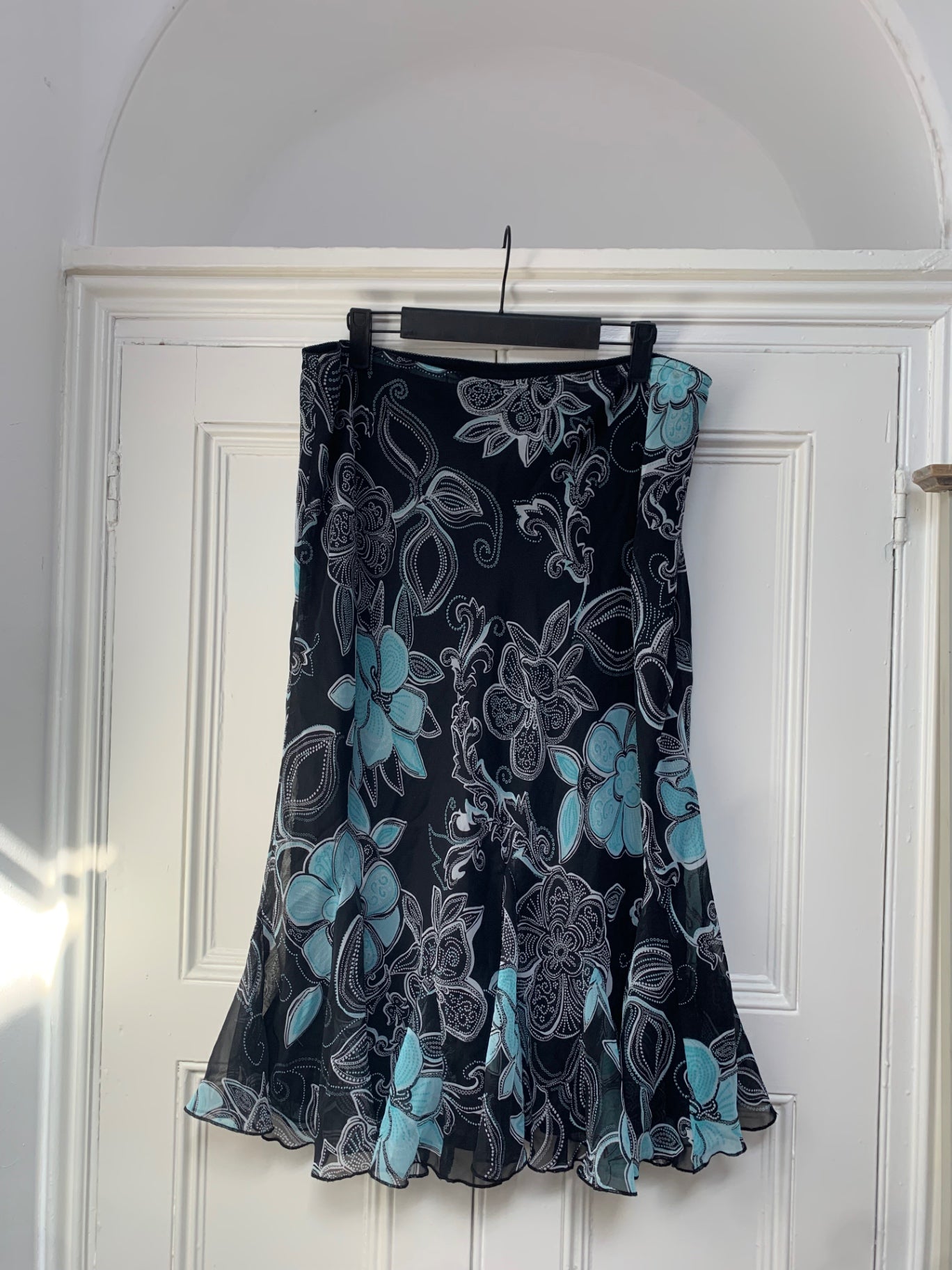 vintage floral black skirt 