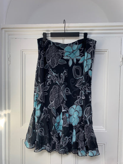 vintage floral black skirt 