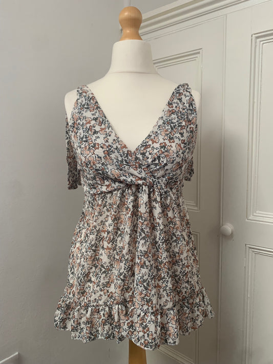 floral tie up adjustable top 