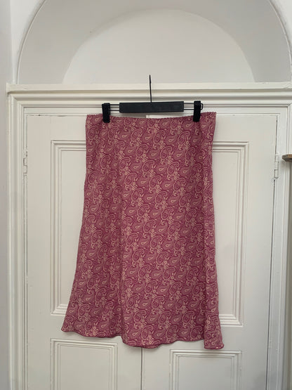 vintage pink paisley skirt 