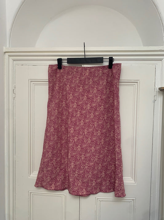 vintage pink paisley skirt 