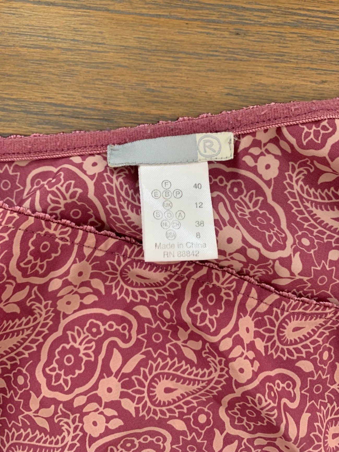 vintage pink paisley skirt 
