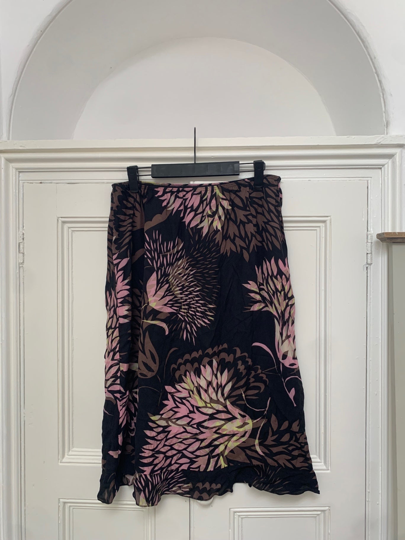 vintage black floral skirt 
