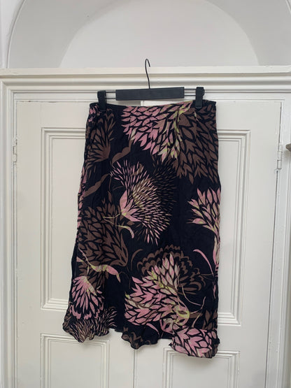 vintage black floral skirt 
