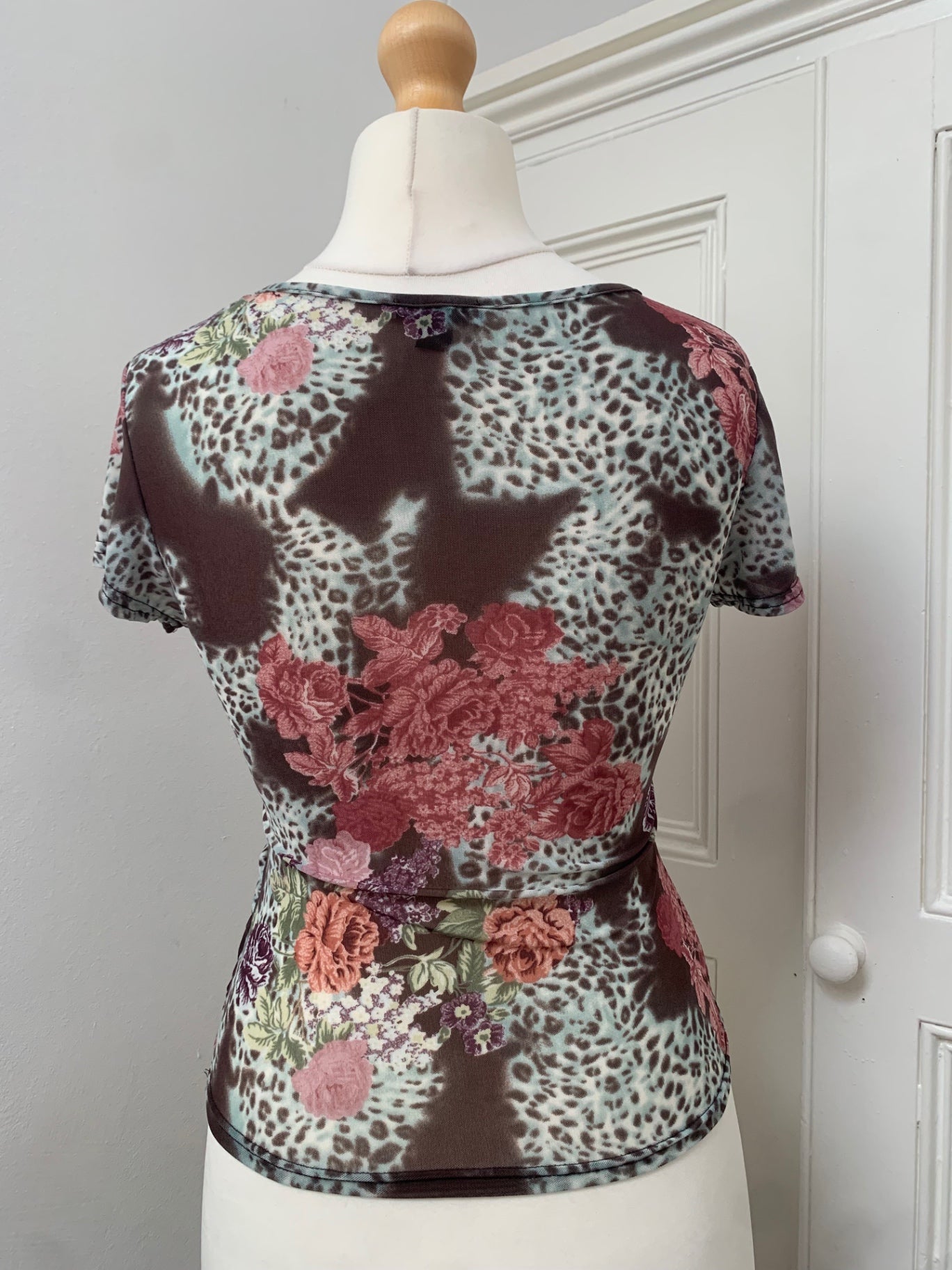 vintage floral mesh top 