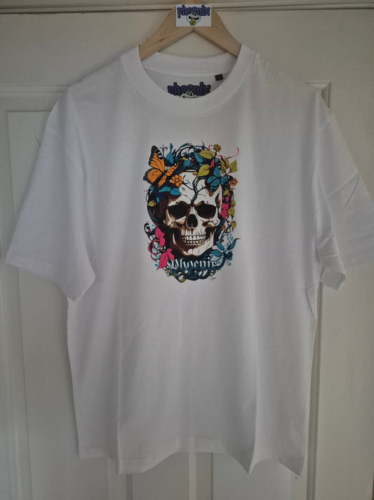 Skull in vine  S oversized white medium 