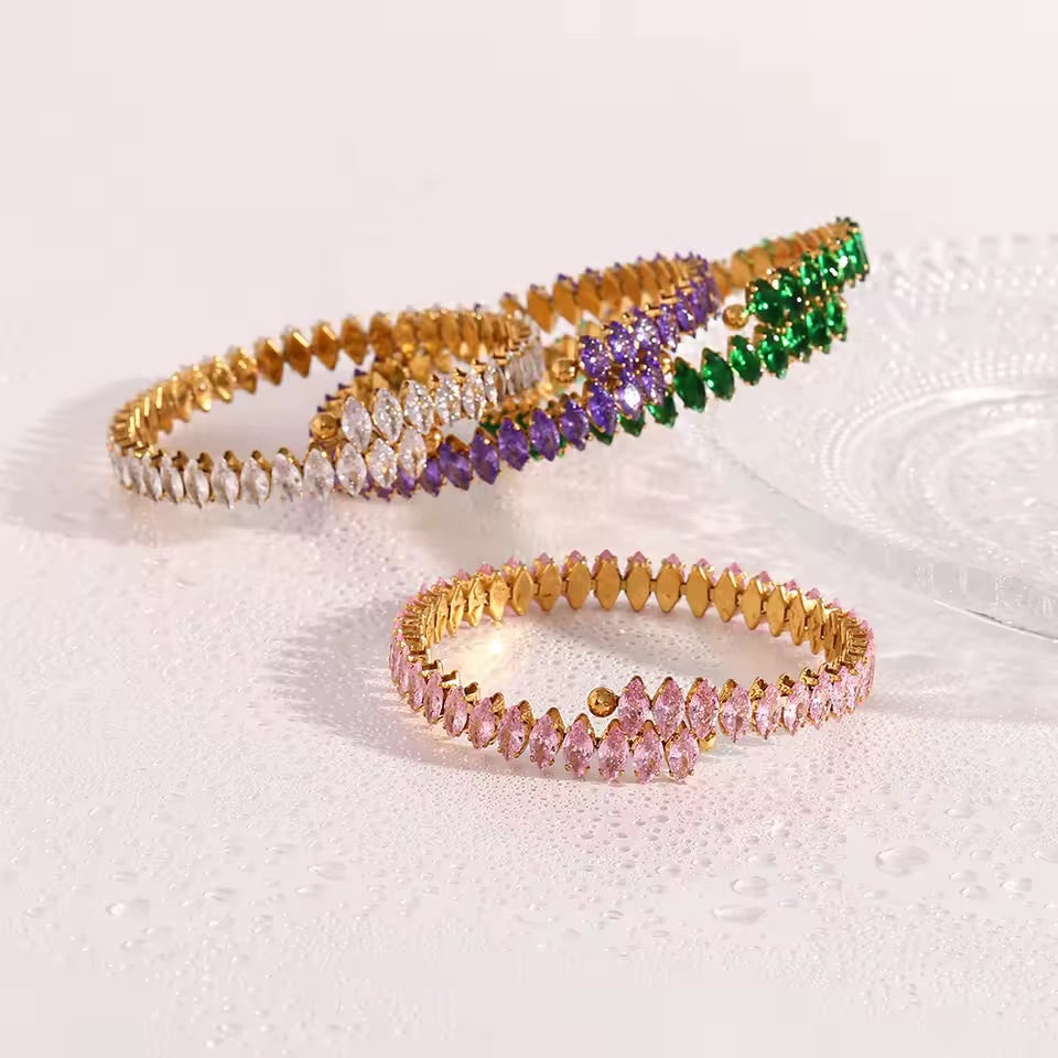 Violet Eclipse Marquise Cut Tennis Bangle