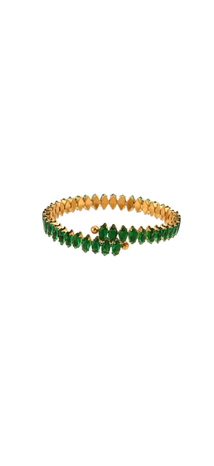  Verdant Eclipse Marquise Cut Tennis Bangle
