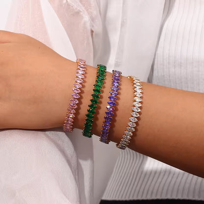  Verdant Eclipse Marquise Cut Tennis Bangle