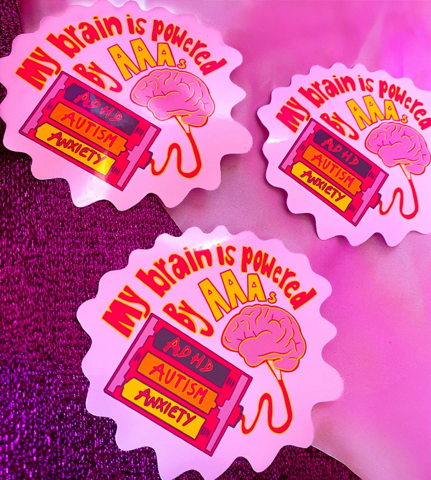 AAA Adhd, Anxiety and Autism Brain Sticker