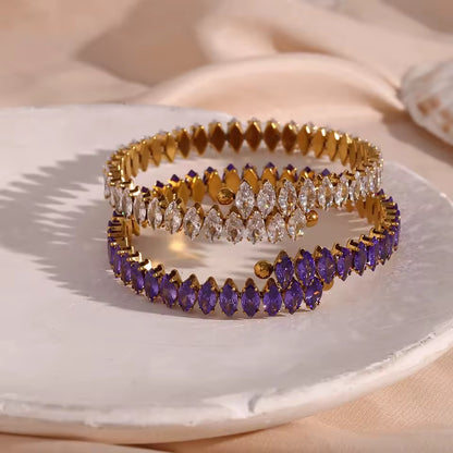 Crystal Eclipse Marquise Cut Tennis Bangle