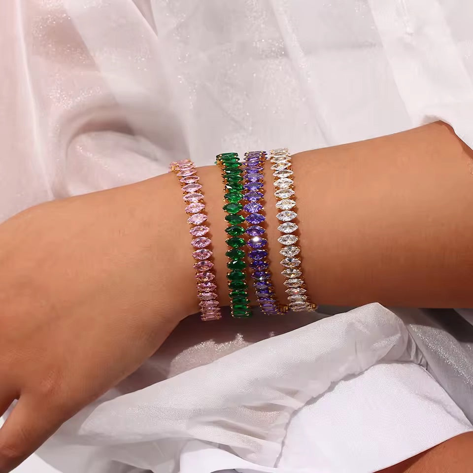 Rosé Eclipse Marquise Cut Tennis Bangle