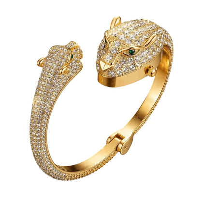 Gold Crystal Tiger Watch Bracelet