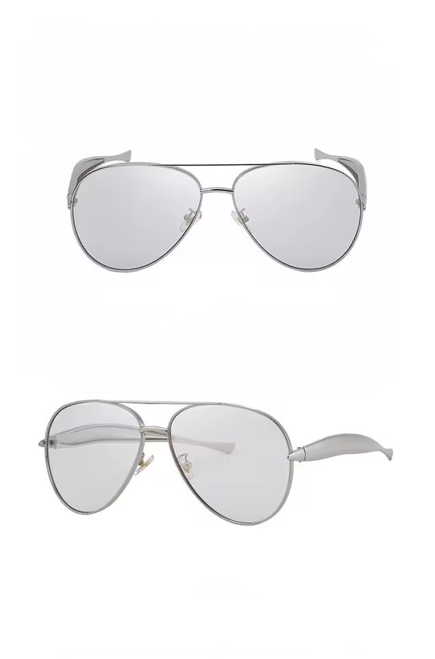 Zara Light Silver Aviator Sunglasses 