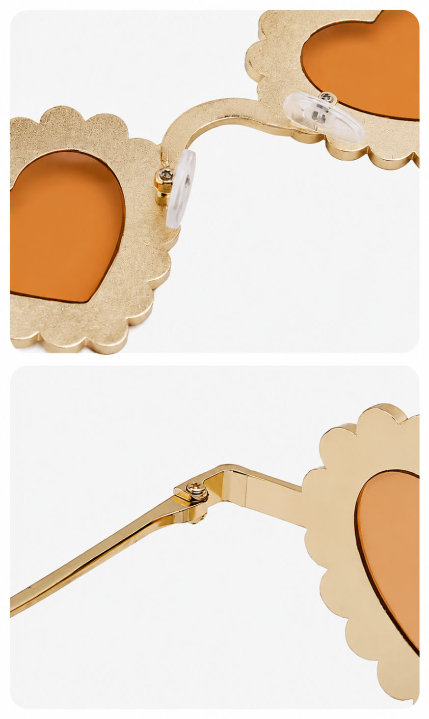 Love Heart Champagne Sunglasses 