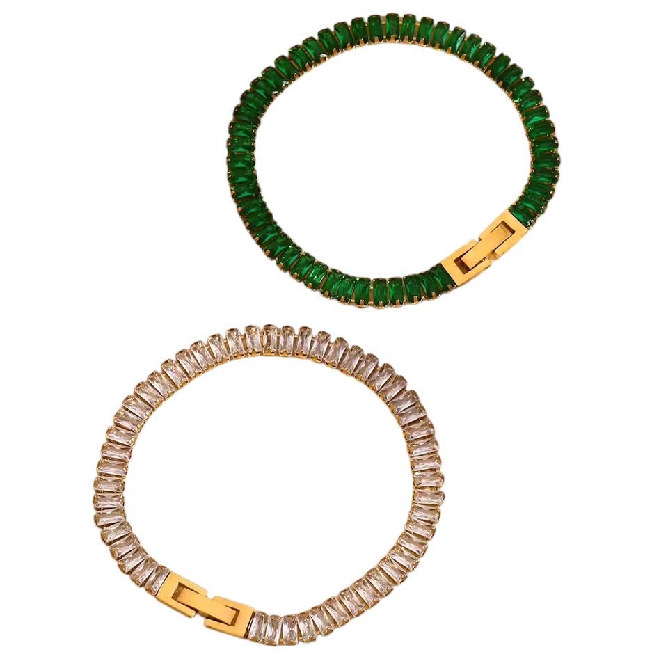 Aurora Tennis Bracelet Pink Gold