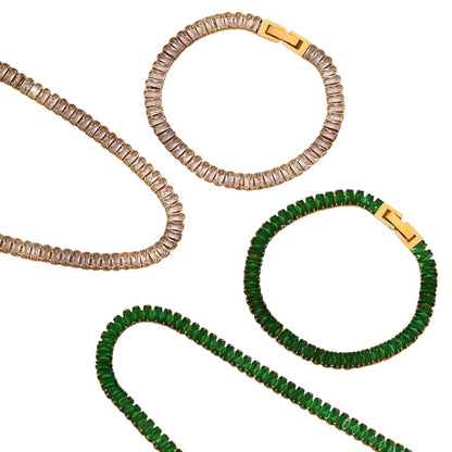 Aurora Tennis Bracelet Green Gold