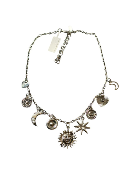 Silver Moon Dust Collar Charm Necklace 