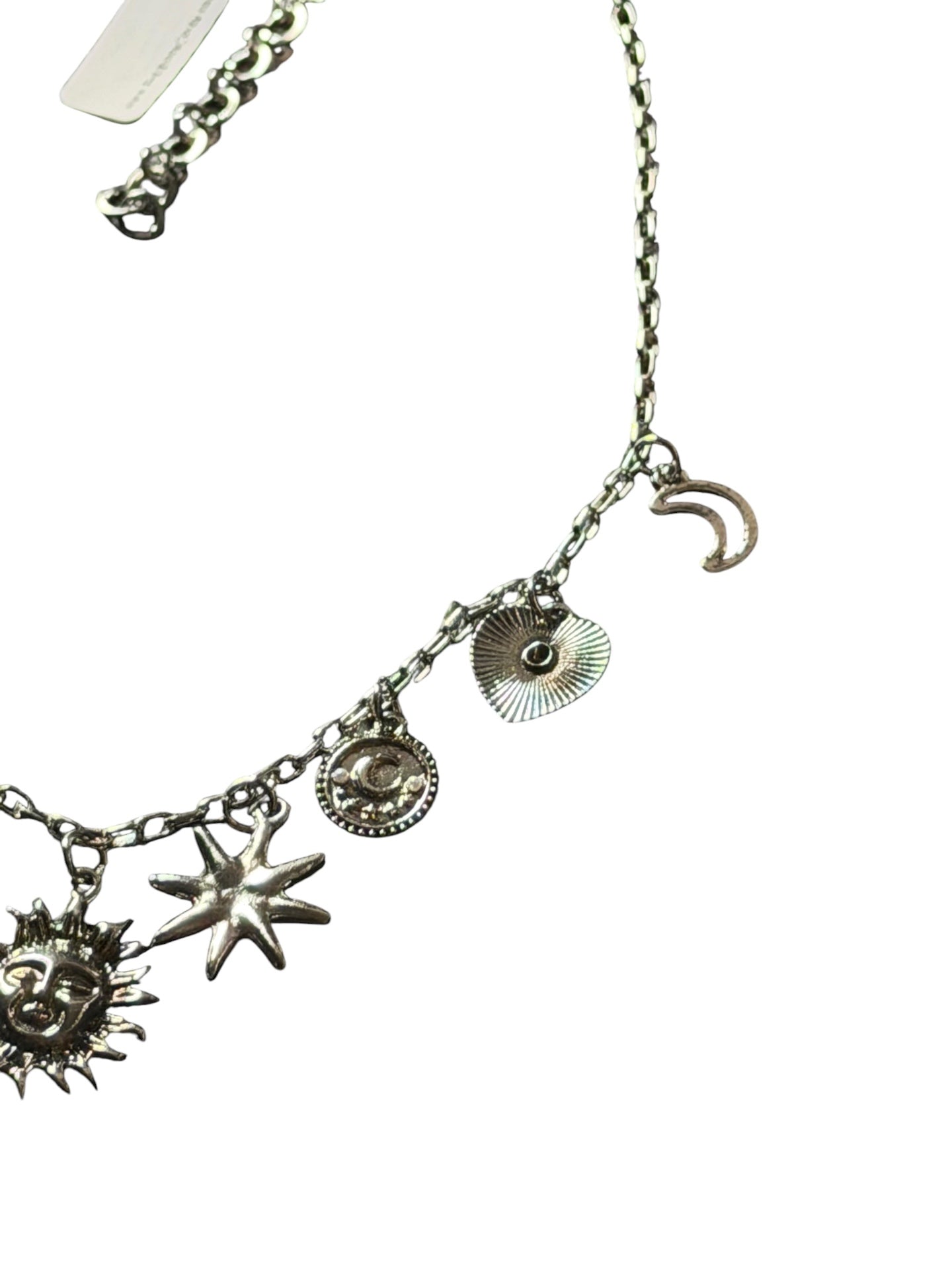 Silver Moon Dust Collar Charm Necklace 