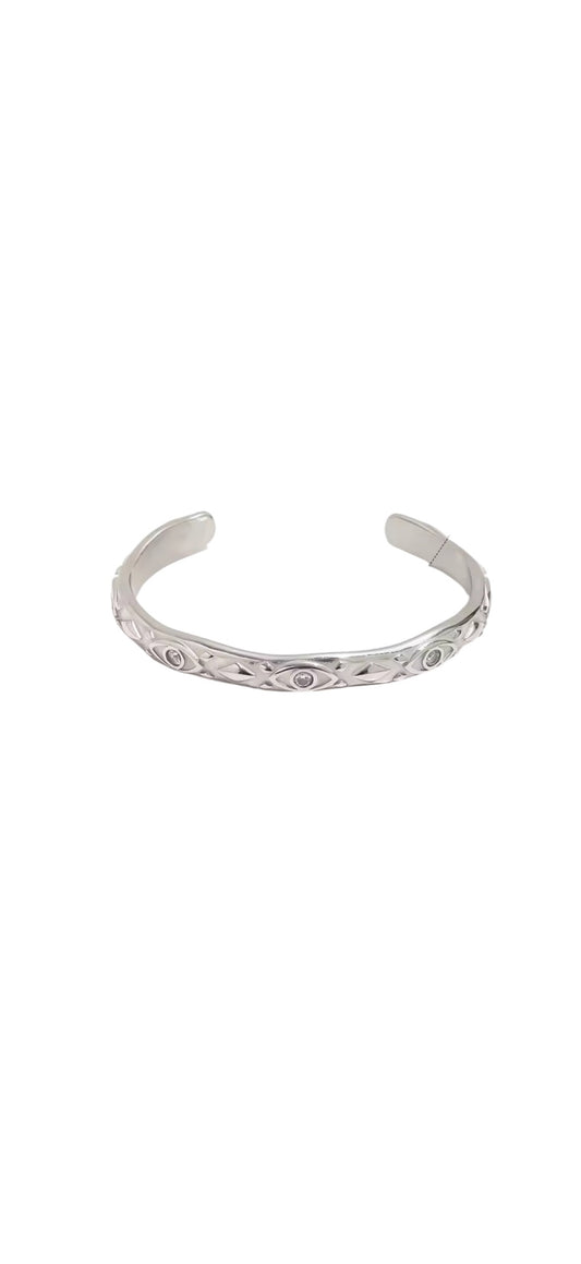 Oracle Eye Cuff Bracelet Silver