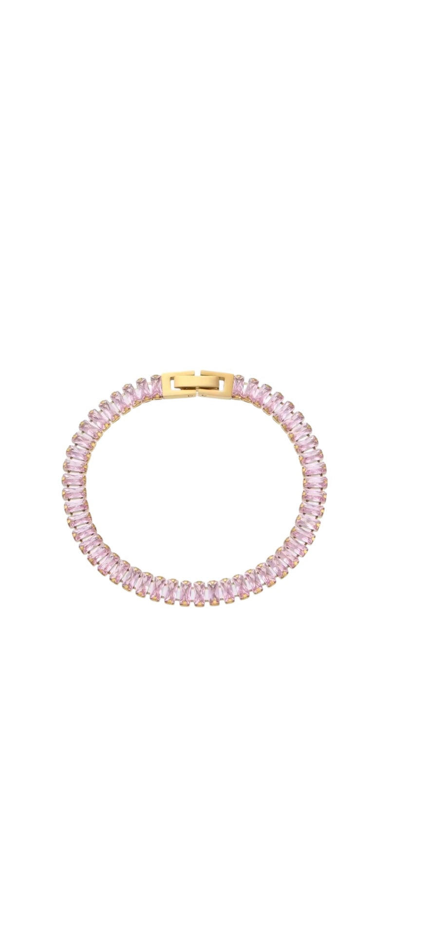 Aurora Tennis Bracelet Pink Gold