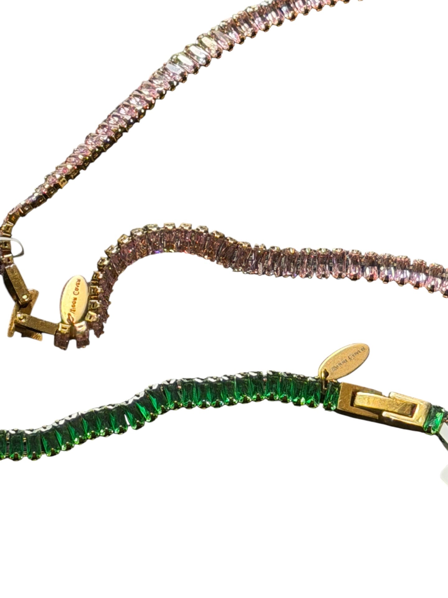 Aurora Tennis Necklace Pink Gold