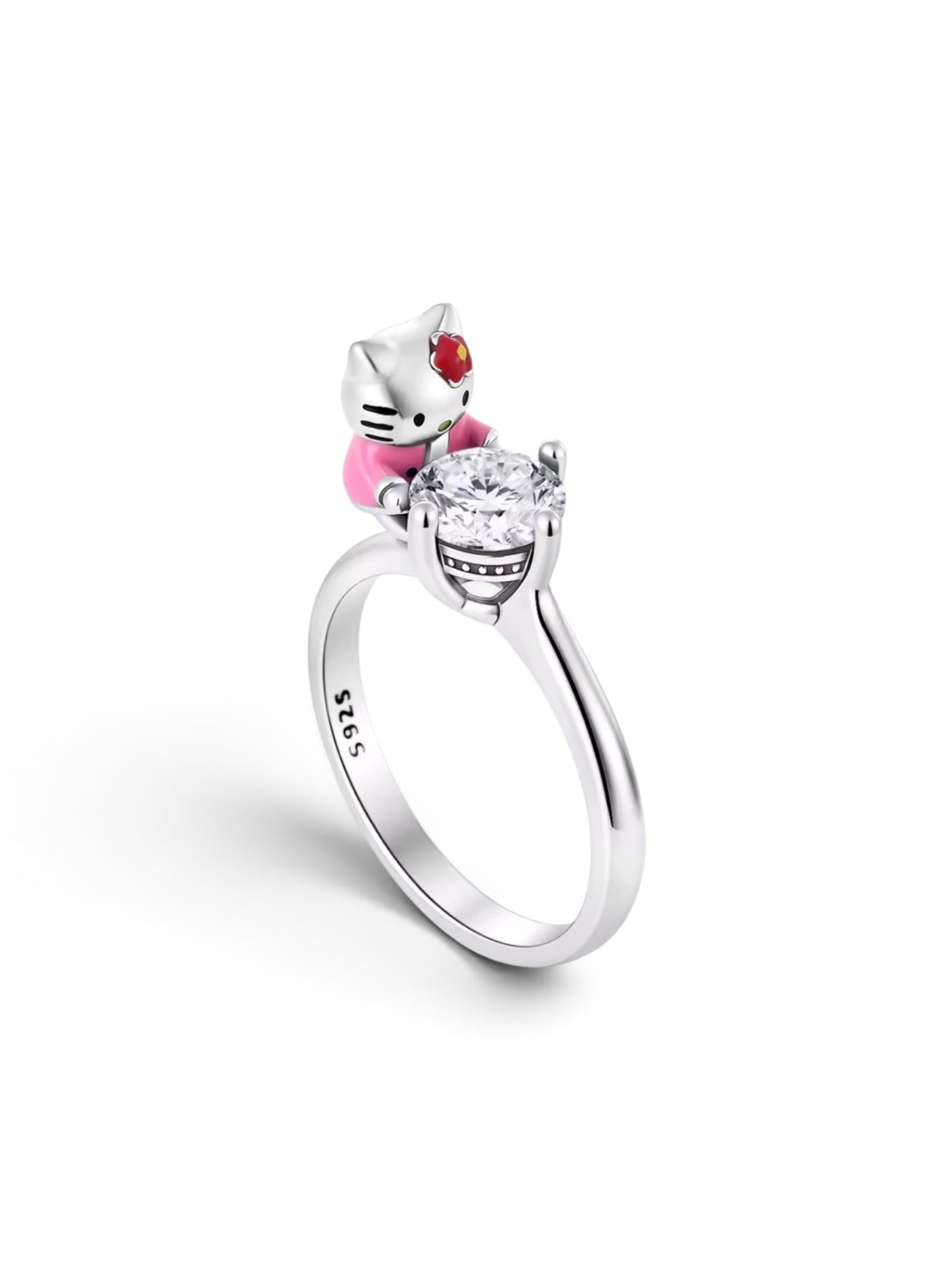 Hello Kitty Poised 925 Silver Ring Size 7