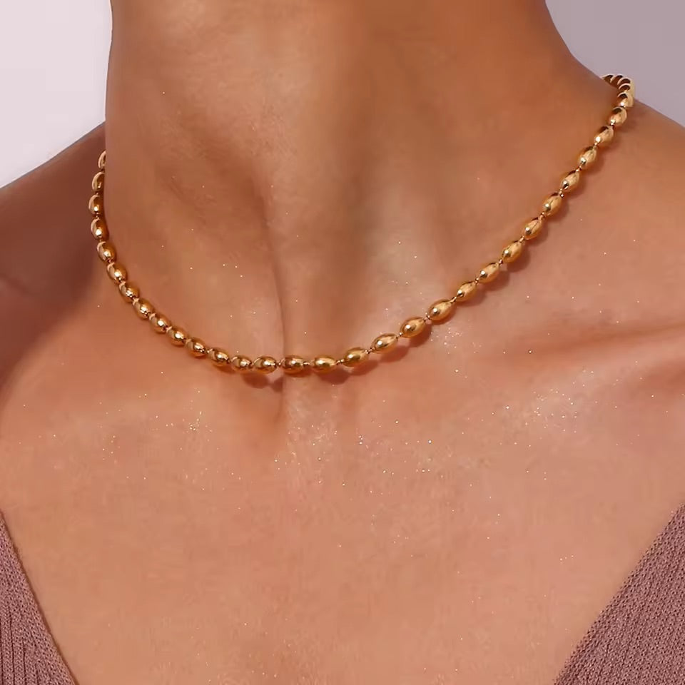 The Essential Beaded Stacking Necklace Gold