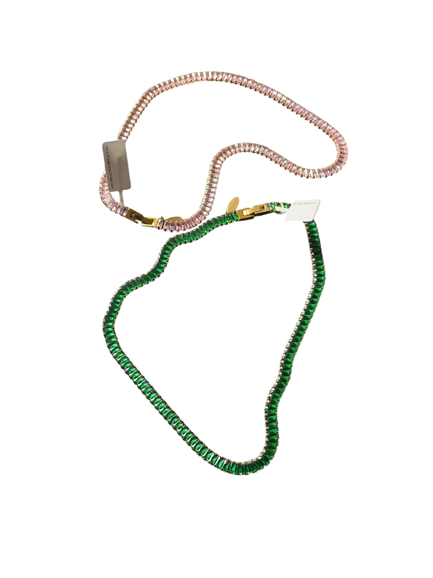 Aurora Tennis Necklace Green Gold