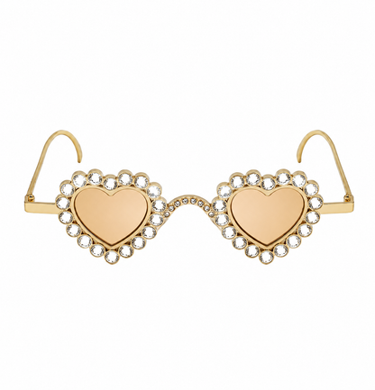 Love Heart Champagne Sunglasses 