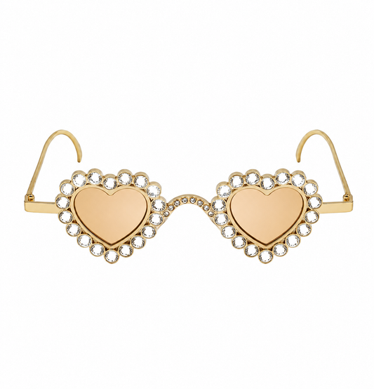 Love Heart Champagne Sunglasses 