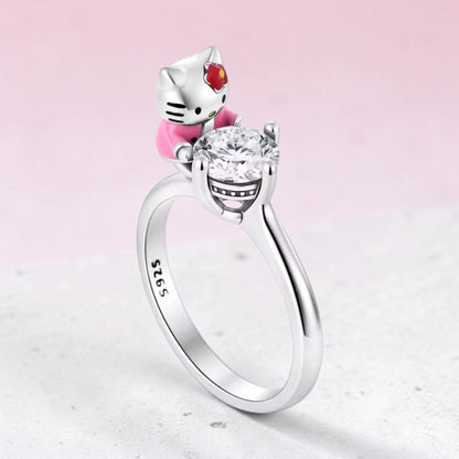Hello Kitty Poised 925 Silver Ring Size 9