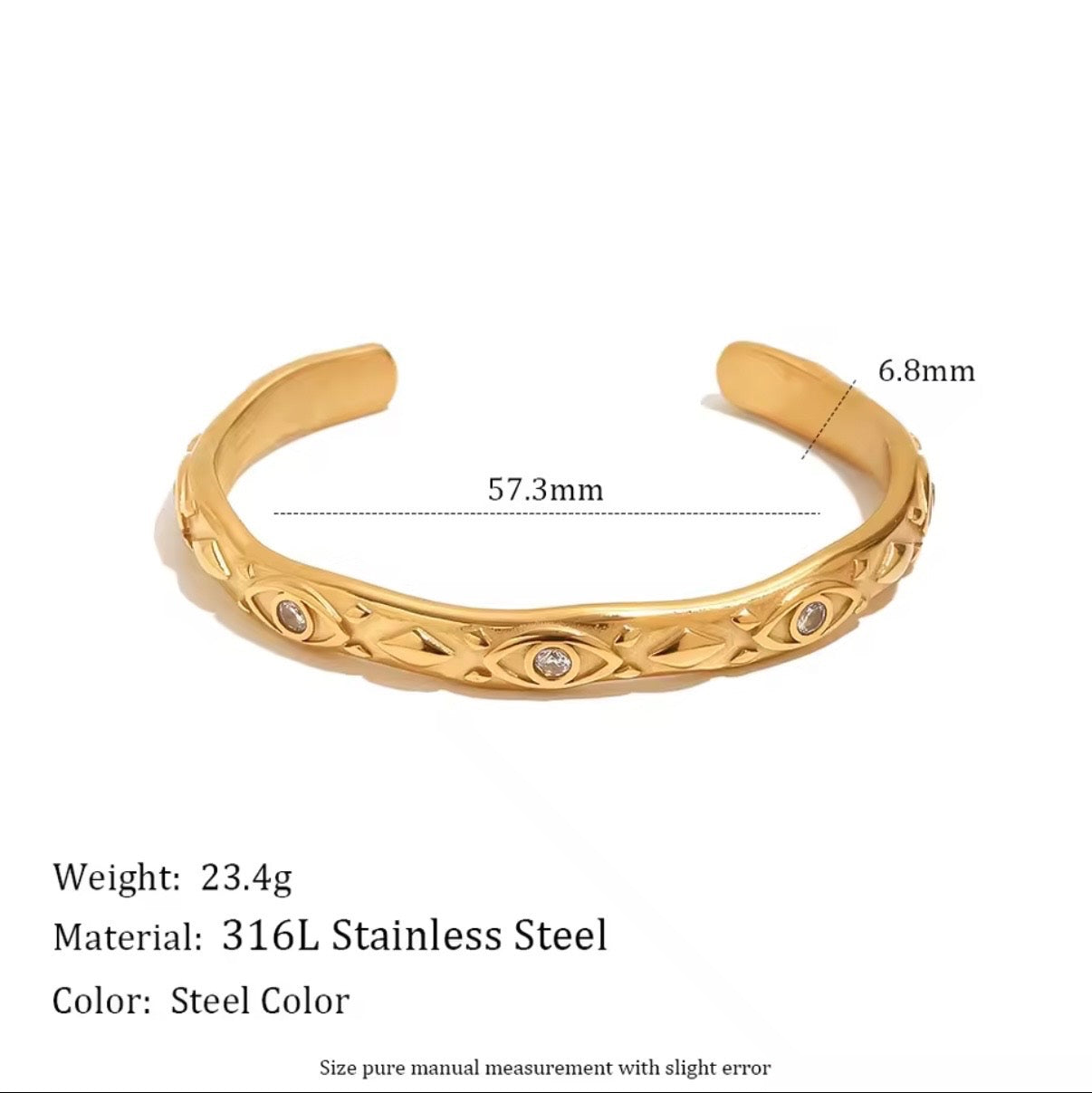 Oracle Eye Cuff Bracelet Gold