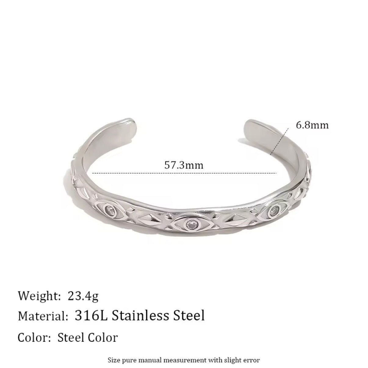 Oracle Eye Cuff Bracelet Silver