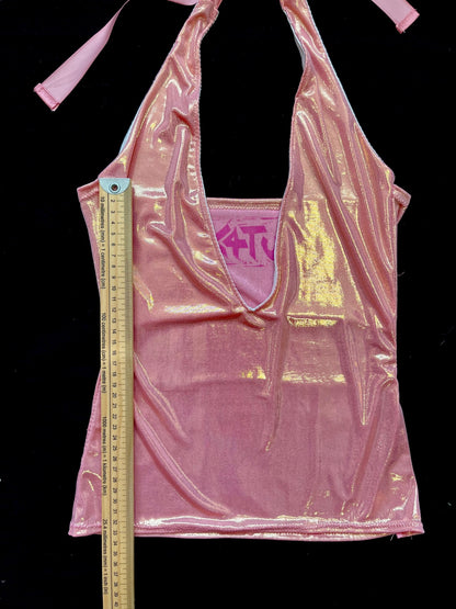 K4TURE metallic handmade halterneck top