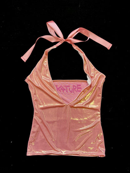K4TURE metallic handmade halterneck top