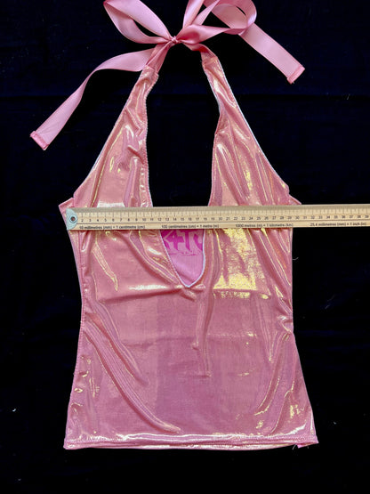 K4TURE metallic handmade halterneck top