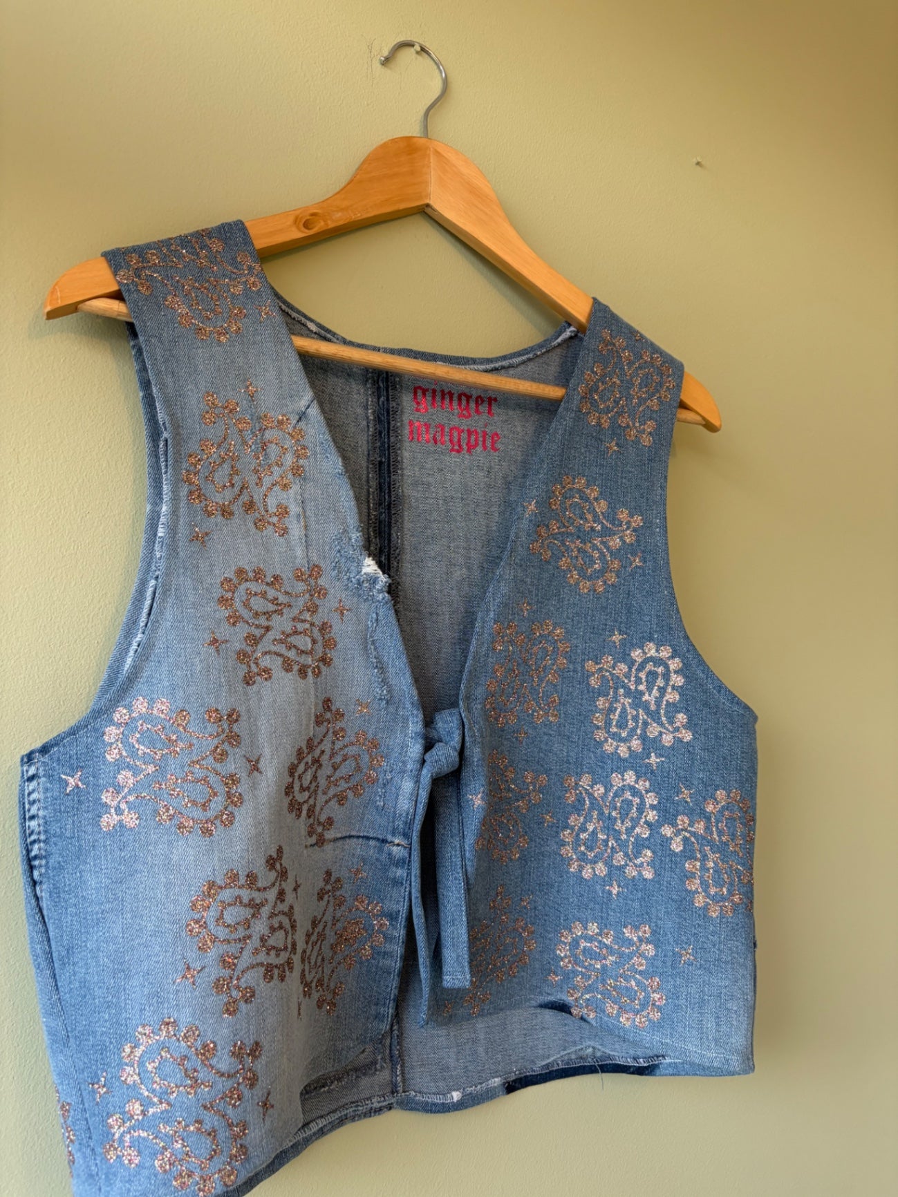 Denim Paisley Sparkle Vest 