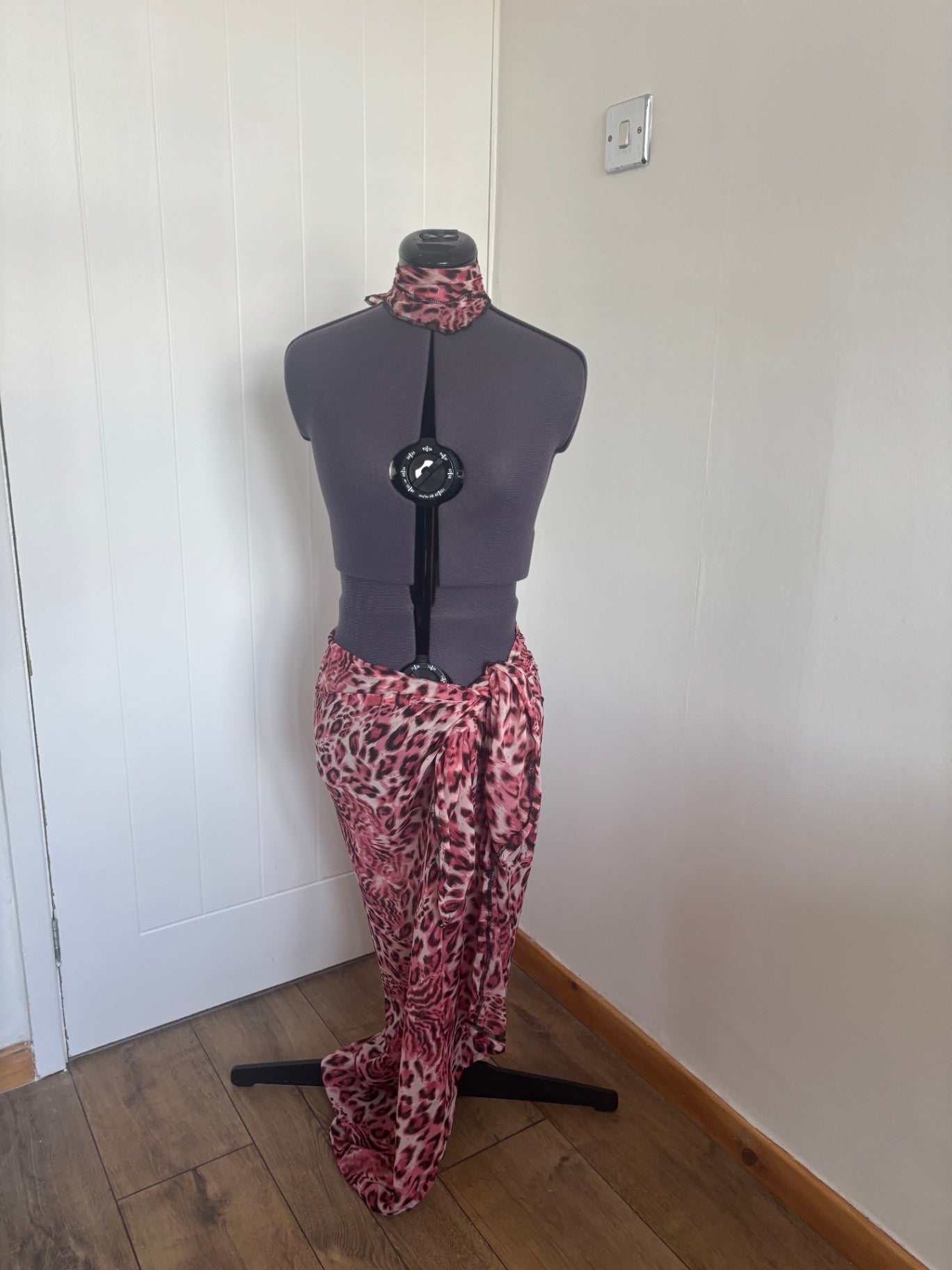 long maxi sarong skirt and neck tie  